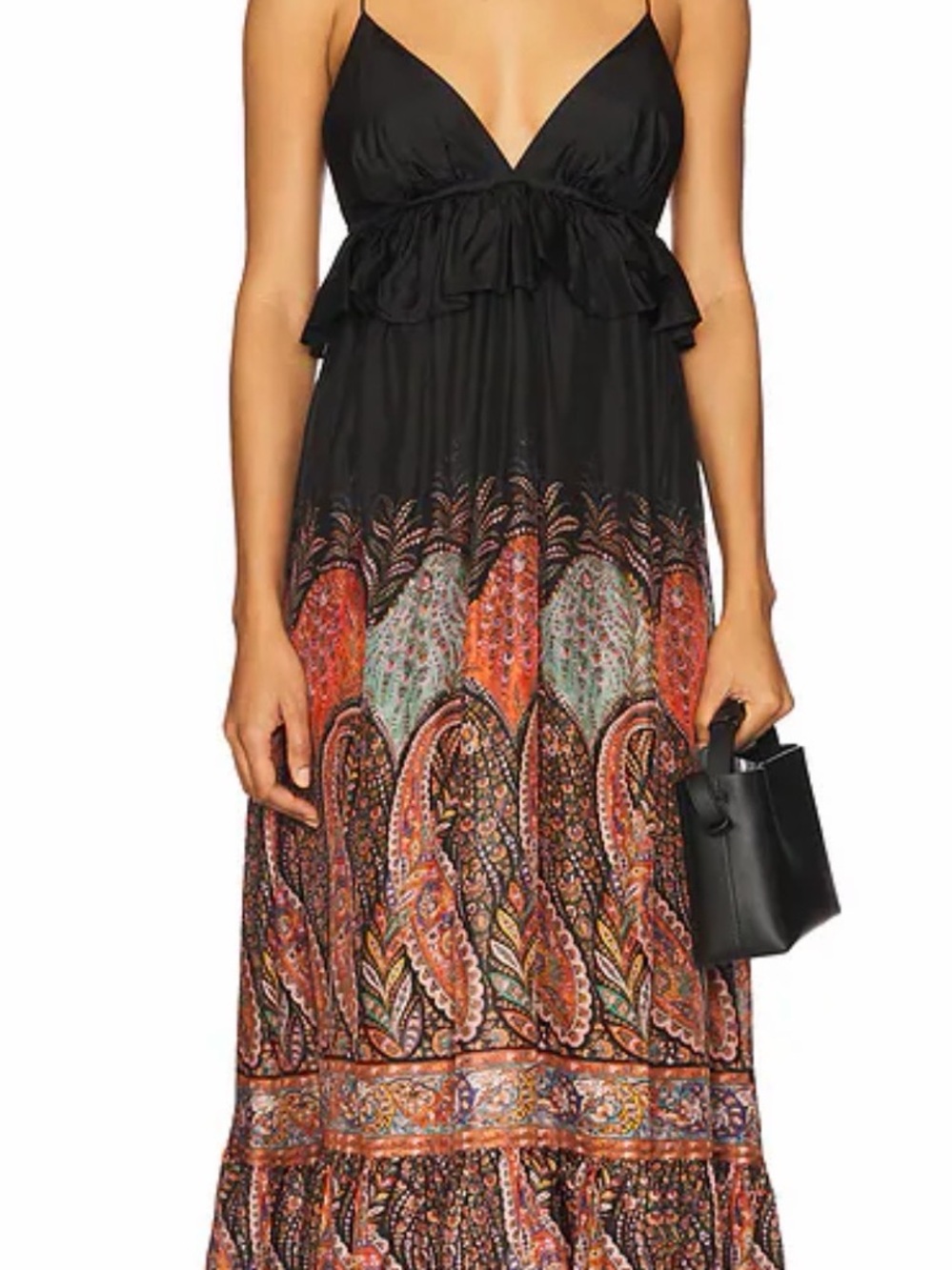 Zimmermann Rhiannon Ruffle Maxi Dress in Black Paisley